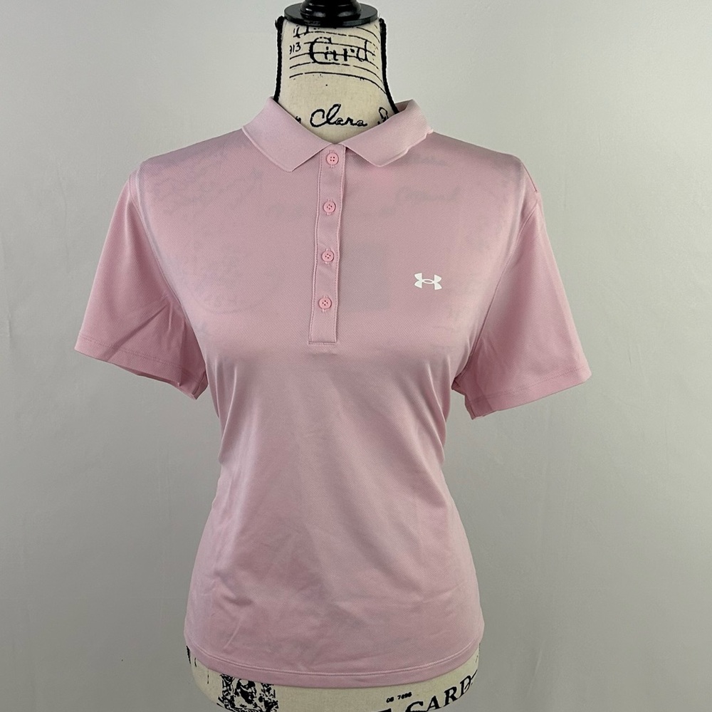 Under Armour Pink Short Sleeve Polo Button-Down Shirt